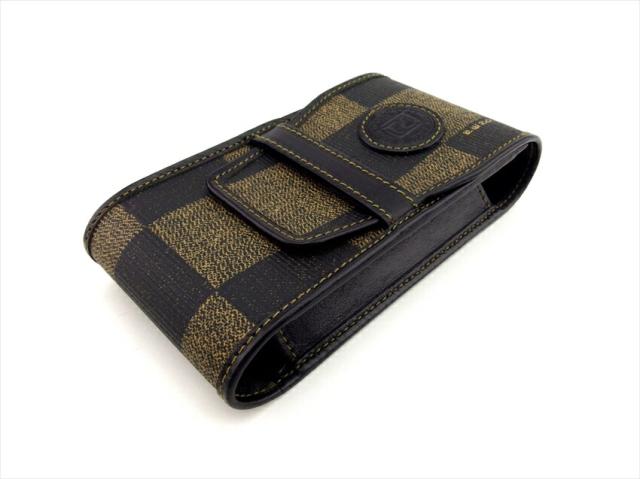 【30％OFF★週末タイムSALE】フェンディ FENDI シガレットケースブロックチェック ブラック ベージュ レディース 中古_3