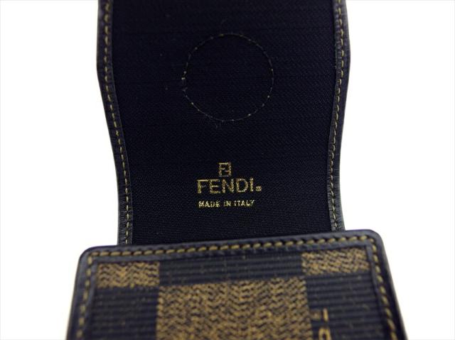 【30％OFF★週末タイムSALE】フェンディ FENDI シガレットケースブロックチェック ブラック ベージュ レディース 中古_7