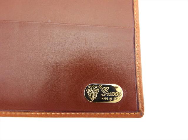 【月末タイムセール】グッチ GUCCI パスポートケース角プレート オールドグッチ ブラウン レディース 中古_10