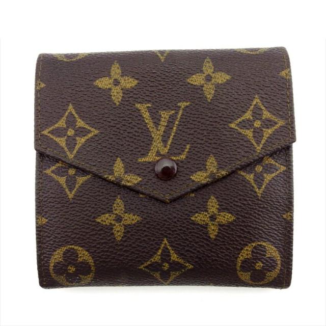 【BIGお買い物ラリー★30%OFFセール中】ルイ・ヴィトン LOUIS VUITTON 二つ折り財布モノグラム ポルトモネビエ（旧タイプ） ブラウン ベージュ レディース 中古