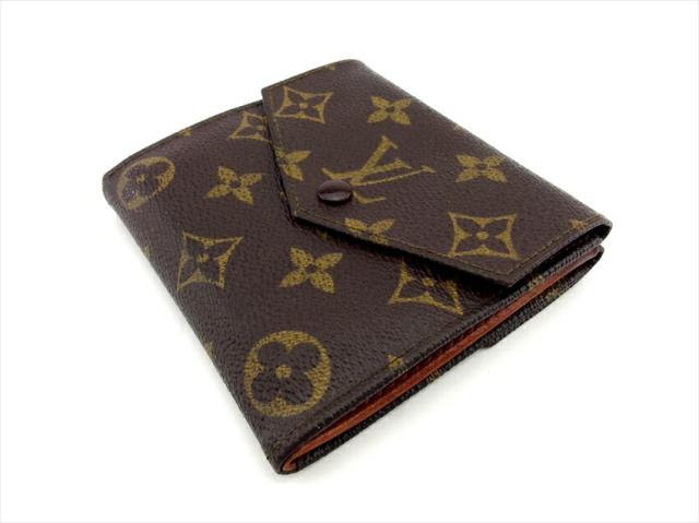 ルイ・ヴィトン LOUIS VUITTON 二つ折り財布モノグラム ポルトモネビエ（旧タイプ） ブラウン ベージュ レディース 中古_4