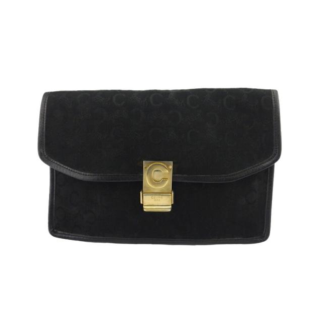 【BIGお買い物ラリー★30%OFFセール中】セリーヌ CELINE クラッチバッグCサルキー ブラック×ゴールド レディース 中古