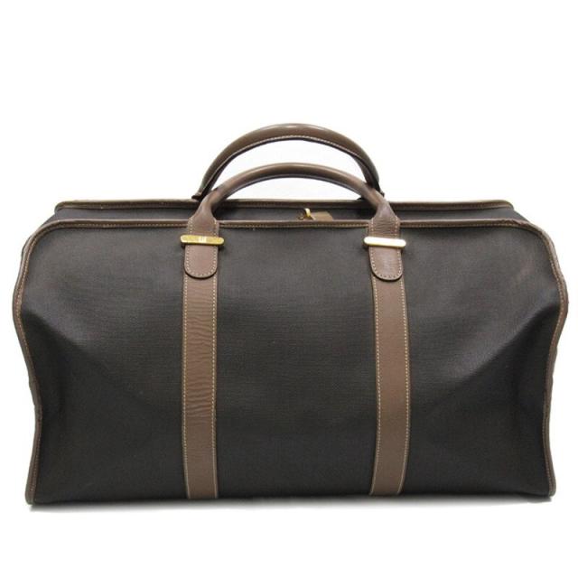 【BIGお買い物ラリー★30%OFFセール中】ダンヒル Dunhill ボストンバッグヘリンボーン グレー 灰色 ブラウン ゴールド レディース 中古