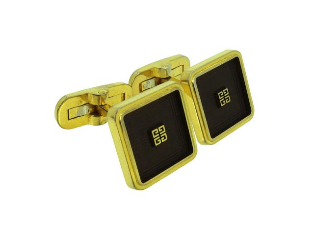 ジバンシィ GIVENCHY カフス4Gロゴ スウィヴル式 ゴールド ブラック レディース 中古_1