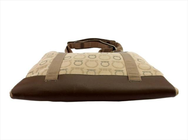 サルヴァトーレフェラガモ Salvatore Ferragamo ショルダーバッグガンチーニ ベージュ ブラウン グレー 灰色 レディース 中古_5
