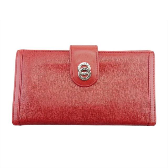 【BIGお買い物ラリー★30%OFFセール中】ブルガリ BVLGARI 長財布ドッピオトンド レッド シルバー レディース 中古