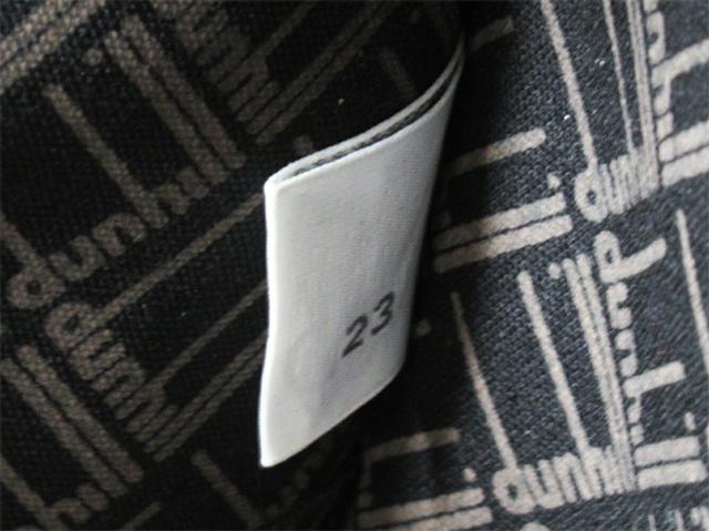ダンヒル Dunhill ボストンバッグヘリンボーン グレー 灰色 ブラウン ゴールド レディース 中古_10