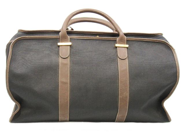 ダンヒル Dunhill ボストンバッグヘリンボーン グレー 灰色 ブラウン ゴールド レディース 中古_1