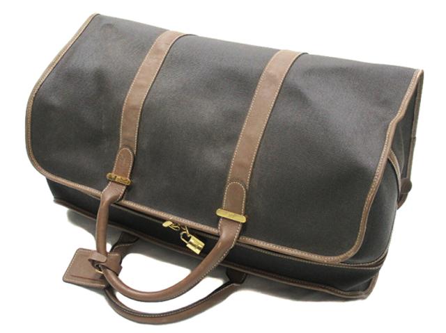 ダンヒル Dunhill ボストンバッグヘリンボーン グレー 灰色 ブラウン ゴールド レディース 中古_2