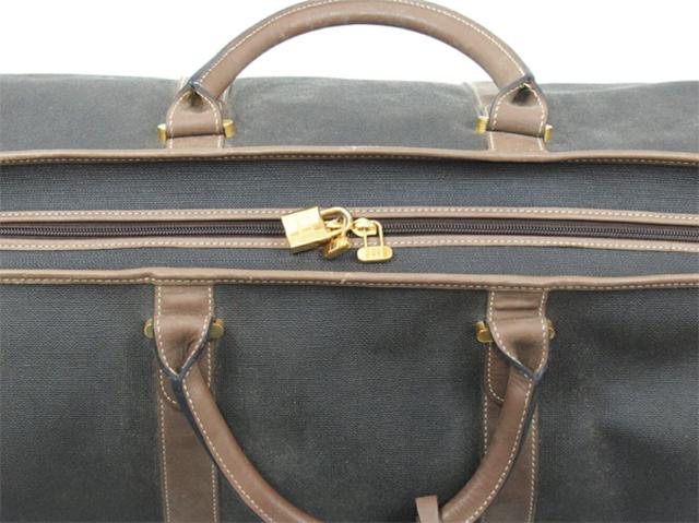 ダンヒル Dunhill ボストンバッグヘリンボーン グレー 灰色 ブラウン ゴールド レディース 中古_4