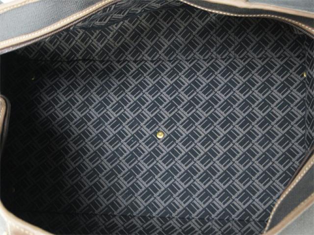 ダンヒル Dunhill ボストンバッグヘリンボーン グレー 灰色 ブラウン ゴールド レディース 中古_6