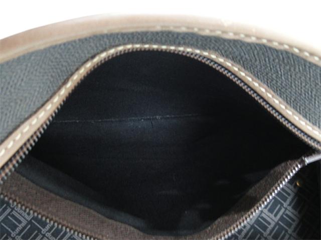 ダンヒル Dunhill ボストンバッグヘリンボーン グレー 灰色 ブラウン ゴールド レディース 中古_7