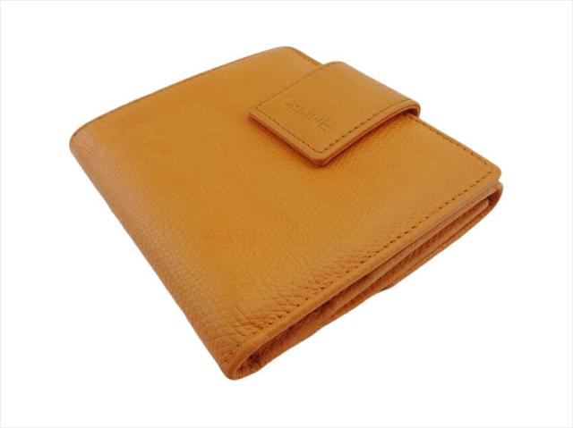 セリーヌ CELINE 二つ折り財布 オレンジ レディース 中古_3