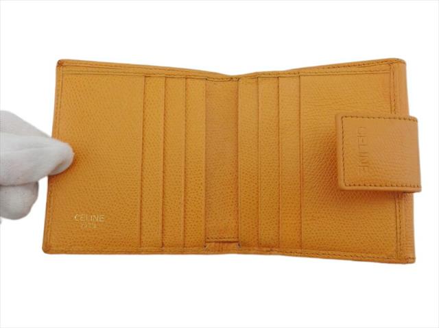 セリーヌ CELINE 二つ折り財布 オレンジ レディース 中古_4