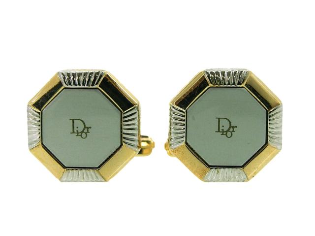 【30％OFF★週末タイムセール】ディオール Dior カフスDiorロゴ ゴールド　シルバー　ホワイト レディース 中古_2