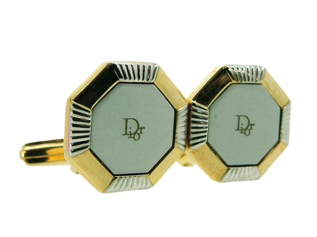 【30％OFF★週末タイムセール】ディオール Dior カフスDiorロゴ ゴールド　シルバー　ホワイト レディース 中古_3