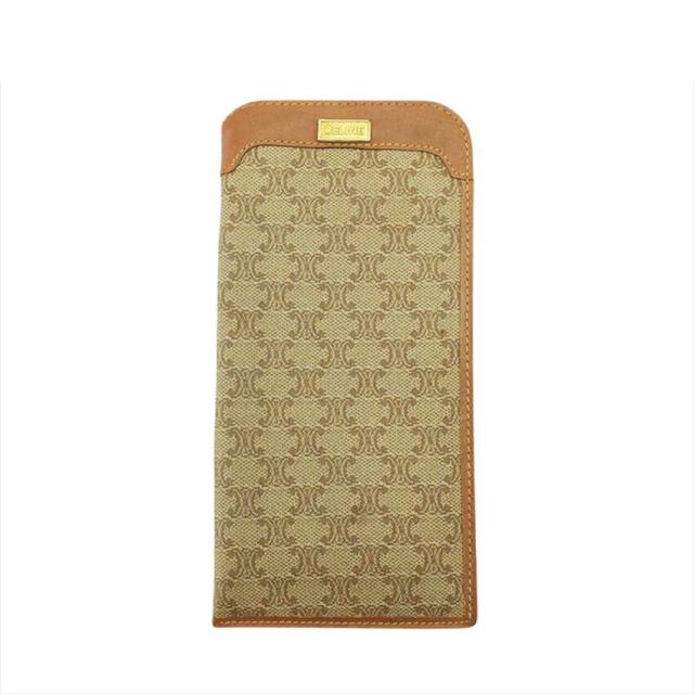 【X'masセール★30%OFF】セリーヌ CELINE メガネケースマカダム マカダム ベージュ×ブラウン レディース 中古