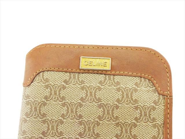 【GWタイムセール】セリーヌ CELINE メガネケースマカダム マカダム ベージュ×ブラウン レディース 中古_4