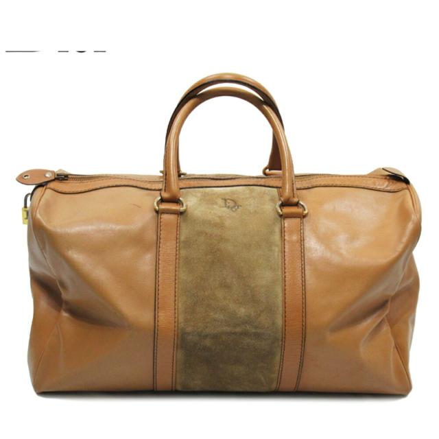 【X'masセール★30%OFF】ディオール Dior ボストンバッグロゴ ベージュ ゴールド レディース 中古