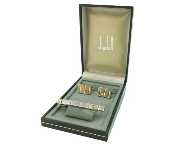 【30％OFF★週末タイムセール】ダンヒル Dunhill タイピンｄマーク ワニロ式 シルバー　ゴールド レディース 中古_8