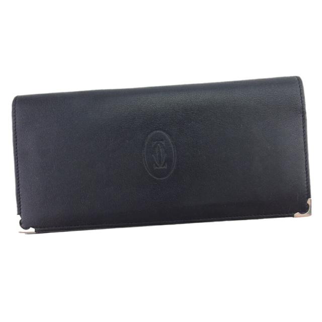 【X'masセール★30%OFF】カルティエ CARTIER 長財布マストライン ブラック　ワイン レディース 中古