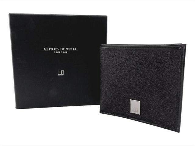 【30％OFF★土日ひと休み大売り出し】ダン吸血鬼 Dunhill 二つ折り紙入れロゴタイプ本塁 赤銅色 しろがね色 レディース 中古