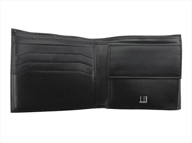 【30％OFF★土日ひと休み大売り出し】ダン吸血鬼 Dunhill 二つ折り紙入れロゴタイプ本塁 赤銅色 しろがね色 レディース 中古