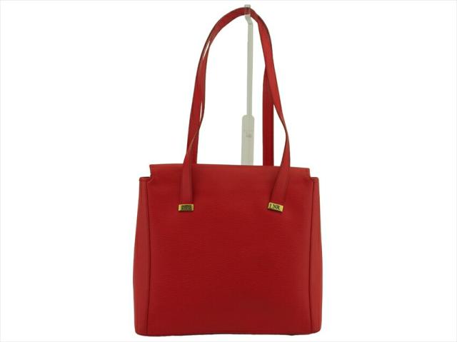 ニナリッチ NINA RICCI トートバッグロゴ レッド ゴールド レディース 中古_1