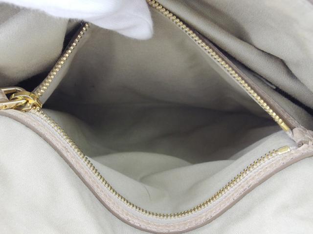 【30％OFF★週末タイムSALE】ミュウミュウ MIUMIU ショルダーバッグロゴ カデナチャーム付き ベージュ ゴールド レディース 中古