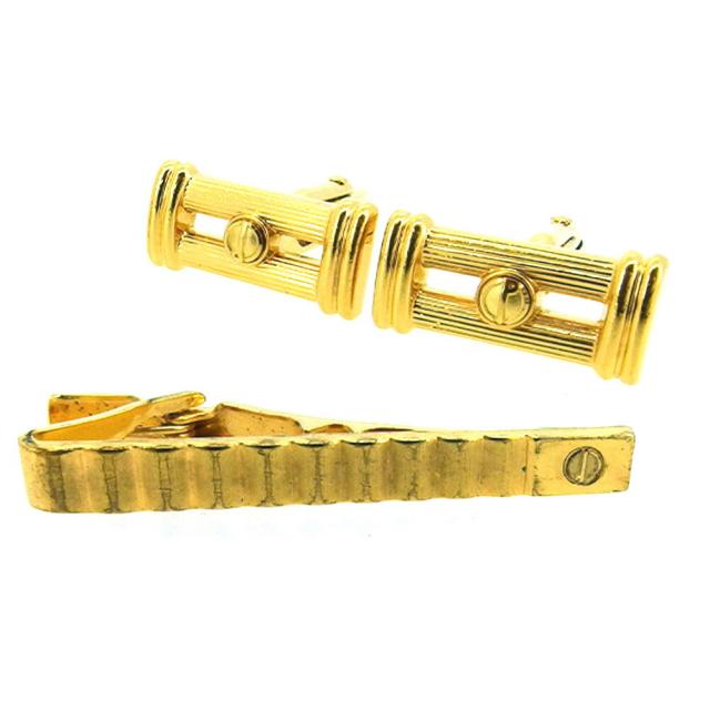 【BIGお買い物ラリー★30%OFFセール中】ダンヒル Dunhill カフス2アイテムセット dマーク ゴールド レディース 中古