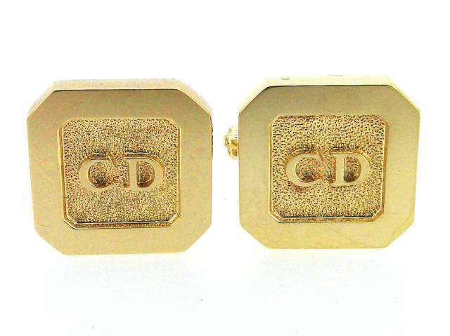 【週末タイムセール】ディオール Dior カフスCDマーク スウィヴル式 ゴールド レディース 中古_3