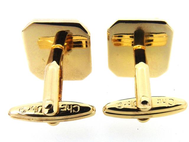 【週末タイムセール】ディオール Dior カフスCDマーク スウィヴル式 ゴールド レディース 中古_6