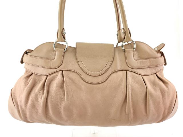 【GWタイムセール】サルヴァトーレフェラガモ Salvatore Ferragamo ハンドバッグガンチーニ ピンク ベージュ シルバー レディース 中古_1