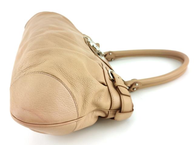 【GWタイムセール】サルヴァトーレフェラガモ Salvatore Ferragamo ハンドバッグガンチーニ ピンク ベージュ シルバー レディース 中古_3