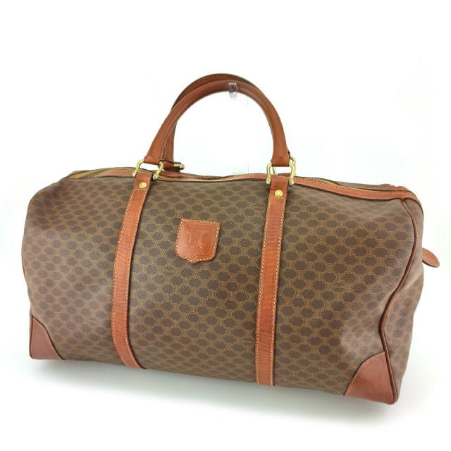 【X'masセール★30%OFF】セリーヌ CELINE ボストンバッグマカダム ブラウン ベージュ ゴールド レディース 中古