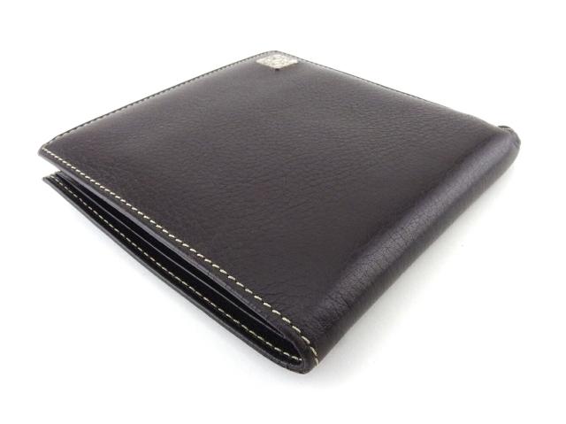 カルティエ CARTIER 二つ折り財布2Cモチーフプレート ブラウン シルバー レディース 中古_2