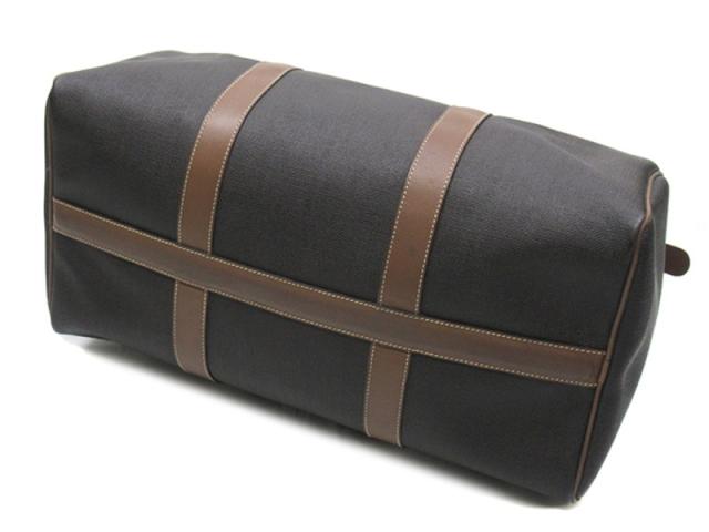 【30％OFF★週末タイムSALE】ダンヒル Dunhill ボストンバッグヘリンボーン グレー 灰色 ブラウン ゴールド レディース 中古_3