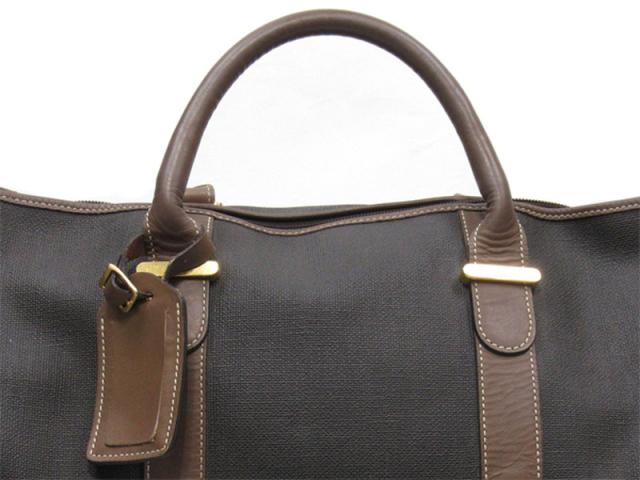 ダンヒル Dunhill ボストンバッグヘリンボーン グレー 灰色 ブラウン