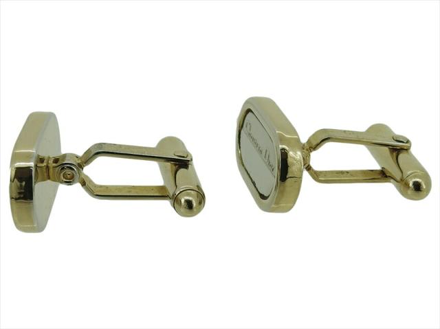 【月末タイムセール】ディオール Dior カフス2アイテムセット ロゴ入り スウィヴル式 クリップ式 ゴールド シルバー レディース 中古_5