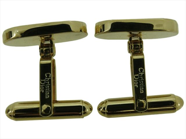 【X'masセール★30%OFF】ディオール Dior カフス2アイテムセット ロゴ入り スウィヴル式 タイタック ゴールド ブラック シルバー レディース 中古 X'masセール☆30%OFF】ディオール Dior カフス2アイテムセット ロゴ