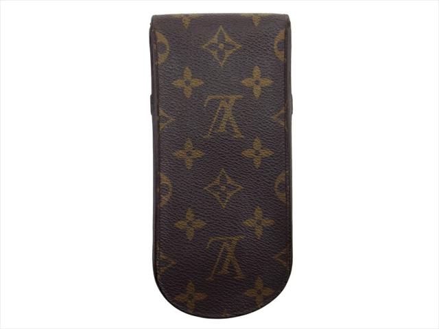 ルイ・ヴィトン LOUIS VUITTON メガネケースモノグラム エテュイリュネットラバ ブラウン ベージュ レディース 中古_1