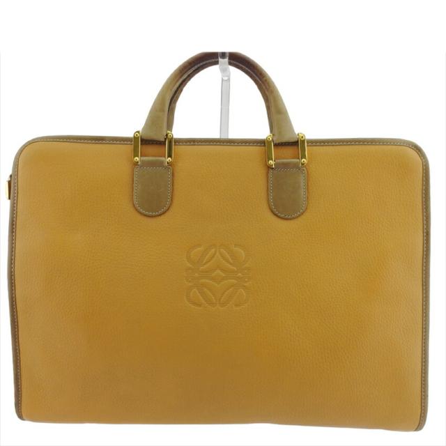 ロエベ LOEWE ビジネスバッグアナグラム ベージュ ゴールド レディース