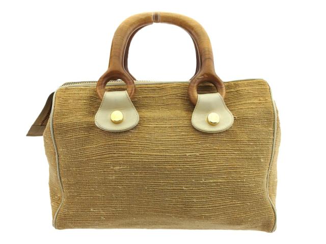 【30％OFF★週末タイムセール】サルヴァトーレフェラガモ Salvatore Ferragamo ハンドバッグ ベージュ　ブラウン レディース 中古_1