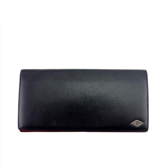 【X'masセール★30%OFF】カルティエ CARTIER 札入れルイカルティエ ブラック シルバー ボルドー レディース 中古