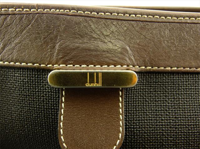 【30％OFF★土日ひと休み大売り出し】ダン吸血鬼 Dunhill クラッチバッグヘリンボーン 黒いこと 赤銅色 ゴールド レディース 中古