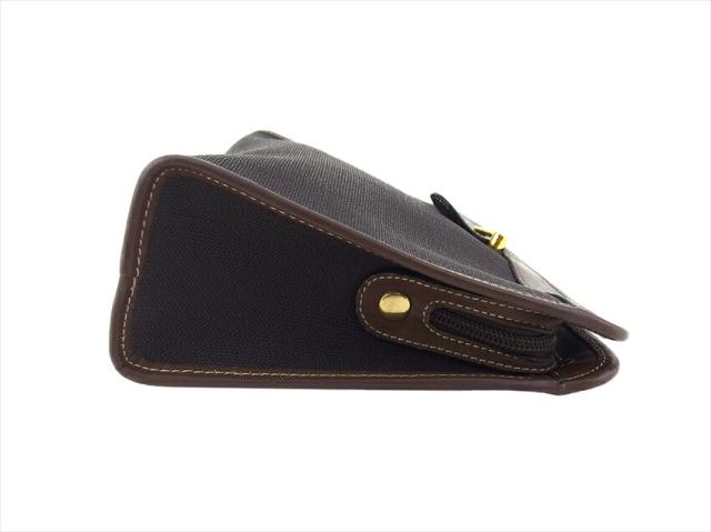 【30％OFF★土日ひと休み大売り出し】ダン吸血鬼 Dunhill クラッチバッグヘリンボーン 黒いこと 赤銅色 ゴールド レディース 中古