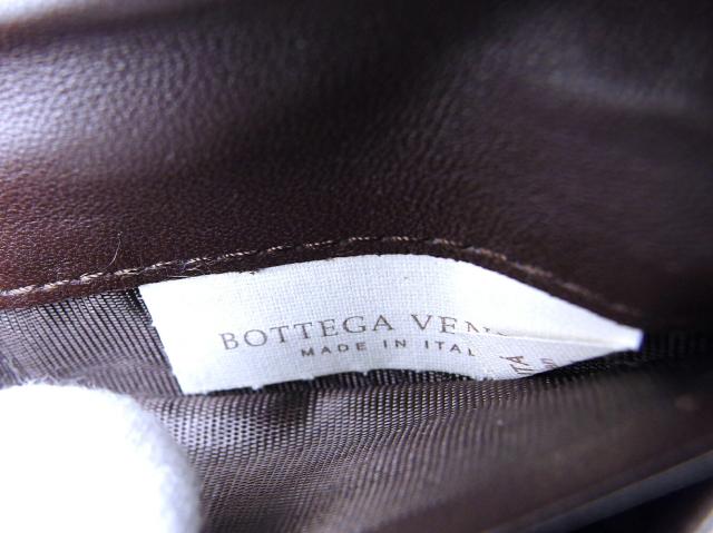 ボッテガヴェネタ BOTTEGAVENETA 二つ折り財布イントレチャート ブラウン ゴールド レディース 中古_8