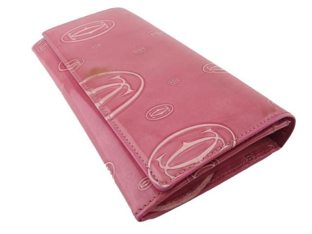 カルティエ CARTIER 長財布ハッピーバースデー ピンク シルバー