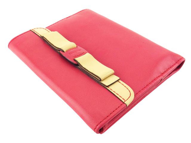 サルヴァトーレフェラガモ Salvatore Ferragamo 二つ折り財布 ピンク レディース 中古_2