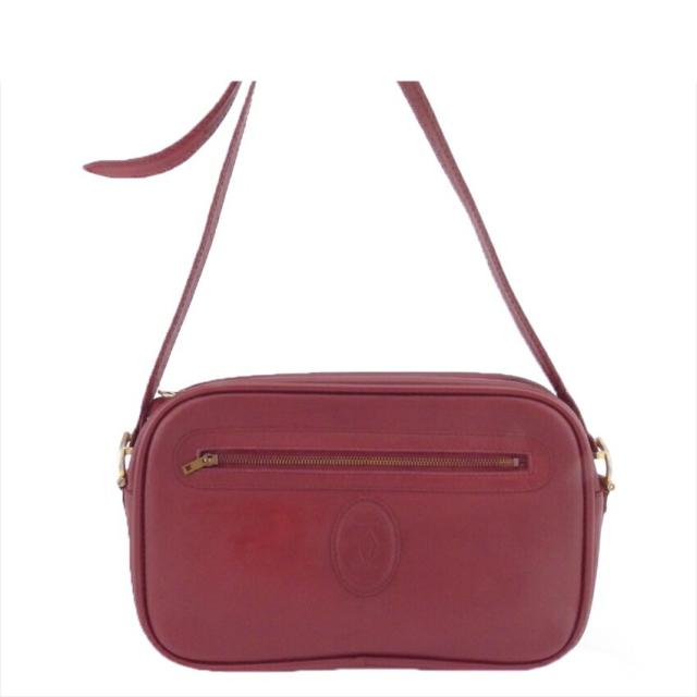 【X'masセール★30%OFF】カルティエ CARTIER ショルダーバッグマストライン ボルドー ゴールド レディース 中古